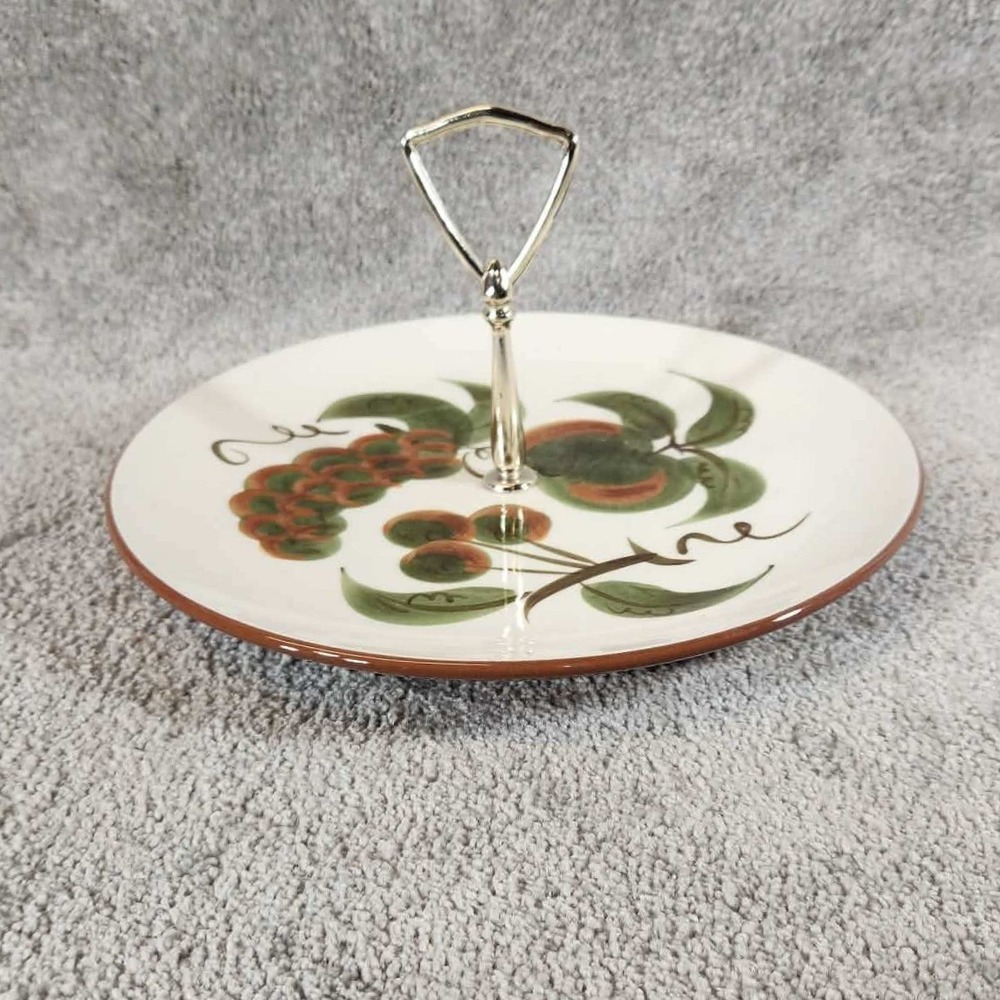 Stangl‎ Orchard Song Tidbit Tray Multicolor Hand Painted Fruit Serving Plate 10"